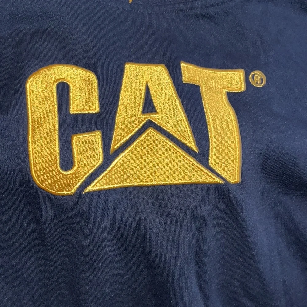 Caterpillar Child's Yellow Trademark Logo Black Pullover Hoodie size 14/16 L